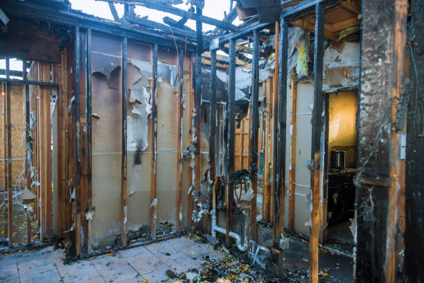 Professional Fire Damage Restoration technician working in Wayne, MI